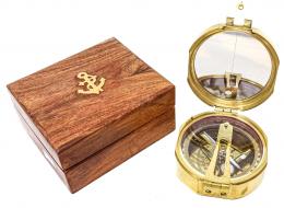 760 - BRÚJULA MARINA CON ESTUCHE EN MADERA