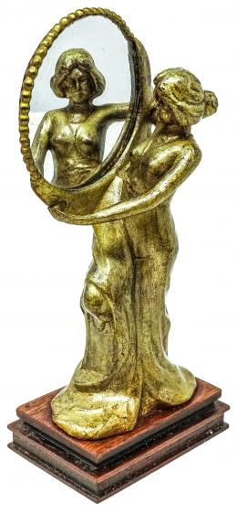 831 - PEQUEÑA ESCULTURA CON ESPEJO DE ESTILO MODERNISTA