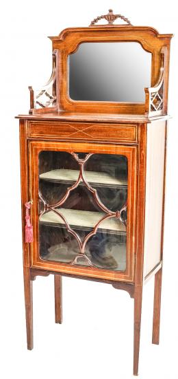 305 - PEQUEÑO MUEBLE VITRINA EDUARDIANO PRIMER CUARTO DEL S.XX