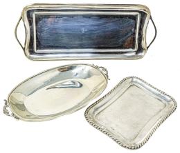665 - TRES BANDEJAS DE PLATA DE LOS AÑOS 70