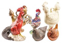 456 - COLECCIÓN DE 13 "GALLOS" DE CERÁMICA SEGUNDA MITAD S.XX