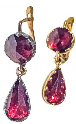 122 - PENDIENTES CON GRANATES DEL S.XIX