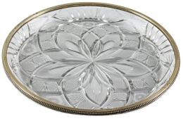 18 - CENTRO DE MESA EN CRISTAL Y PLATA DE MEDIADOS DEL S.XX