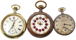 191 - TRES RELOJES DE BOLSILLO DE PPS. DEL S.XX