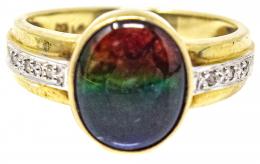 65 - ANILLO CON OPALO Y BRILLANTES