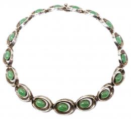 109 - GARGANTILLA MEJICANA DE PLATA Y JADE
