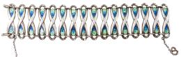 139 - PULSERA DE PLATA CON ESMALTES AÑOS 70