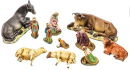 882 - CONJUNTO DE FIGURAS DE PESEBRE DE MEDIADOS DEL S.XX