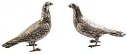 698 - DOS PEQUEÑAS AVES EN PLATA DE LA SEGUNDA MITAD S.XX