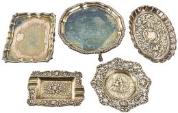 715 - LOTE DE CINCO CENTRITOS EN PLATA DE MEDIADOS DEL S.XX