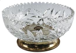 15 - CENTRO DE MESA EN CRISTAL Y PLATA DE MEDIADOS DEL S.XX