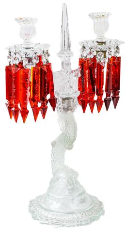 207 - LÁMPARA DE SOBREMESA EN CRISTAL DE FINALES DEL S.XIX