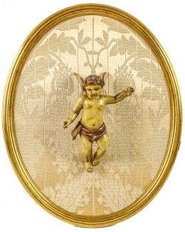 841 - PEQUEÑO ANGELITO EN MADERA TALLADA DE MEDIADOS DEL S.XX