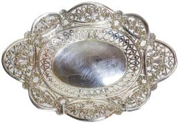 671 - CENTRO DE MESA EN PLATA DE MEDIADOS DEL S.XX