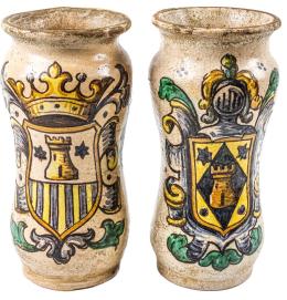 470 - PAREJA DE TARROS DE FARMACIA DE TALAVERA DE LA REINA