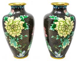 394 - DOS JARRONES CHINOS CLOISONÉ