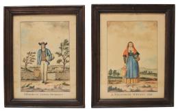 648 - PAREJA DE ANÓNIMOS DE ESCUELA MENORQUINA DEL S. XIX
