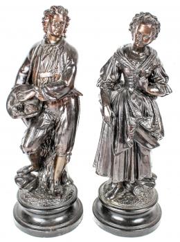 835 - PAREJA DE FIGURAS EN CALAMINA