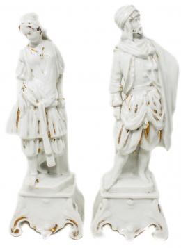 759 - PAREJA DE FIGURAS EN PORCELANA FLES S.XIX