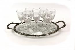 28 - CONJUNTO DE SEITES COPAS Y BANDEJA