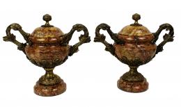 1061 - PAREJA DE COPAS DECORATIVAS EN MARMOL