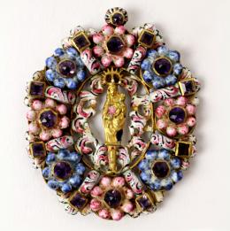 132 - MEDALLA COLGANTE VIRGEN DEL PILAR CIRCA 1800