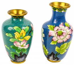 619 - DOS JARRONES ORIENTALES "CLOISONÉ"