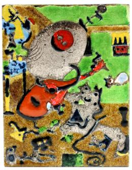 804 - JOAN MIRO LINGOTE GRABADO EN PLATA PURA Y ESMALTE