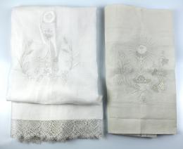 879 - DOS MANTELES DE ALTAR