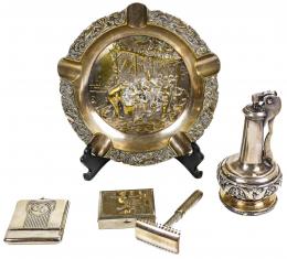 955 - LOTE VARIADO EN METAL PLATEADO