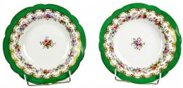 510 - PAREJA DE PLATOS EN PORCELANA FRANCESA.