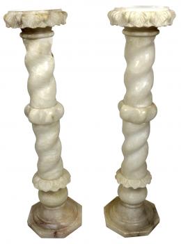 977 - PAREJA DE COLUMNAS DE ALABASTRO