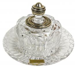 69 - QUESERA EN CRISTAL Y Y PLATA