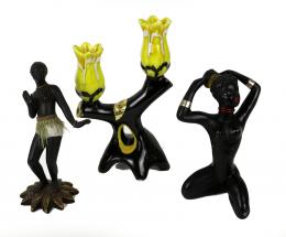 879 - CANDELABRO Y DOS FIGURAS AÑOS 60