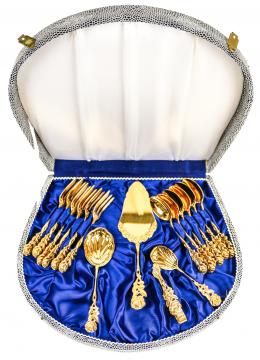 1454 - ESTUCHE CON CUBIERTOS DE POSTRE
