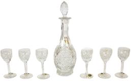 46 - CONJUNTO LICORERO EN CRISTAL TALLADO DE BOHEMIA