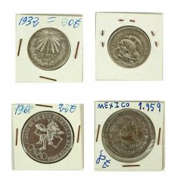 355 - LOTE DE 4 MONEDAS MEJICANAS