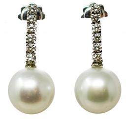 148 - PENDIENTES CON BRILLANTES Y PERLAS AUSTRALIANAS