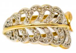200 - SORTIJA "PLUMA" CON DIAMANTES