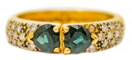 87 - ANILLO CON ZAFIROS Y BRILLANTES