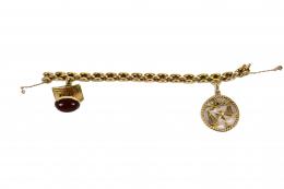 169 - PULSERA DE ORO CON COLGANTES