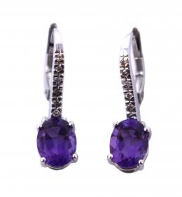 142 - PENDIENTES CON AMATISTAS Y BRILLANTES