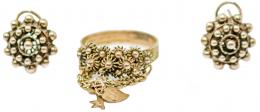 117 - CONJUNTO CHARRO DE PENDIENTES Y ANILLO