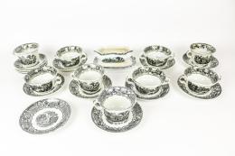 453 - CONJUNTO DE TAZAS CON PLATO EN LOZA PICKMAN