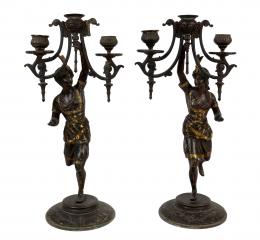 931 - PAREJA DE CANDELABROS DEL S.XIX