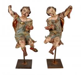804 - PAREJA DE TALLAS DE ESCUELA ESPAÑOLA DEL S. XVII/XVIII