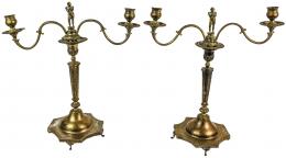 1210 - DOS CANDELABROS DE LA PRIMERA MITAD DEL S.XX.