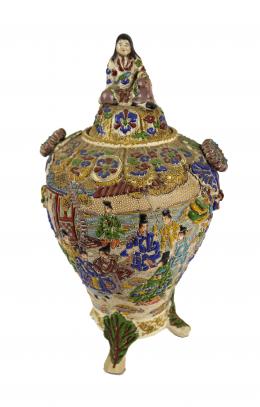 385 - JARRÒN ORIENTAL DE PORCELANA SATSUMA
