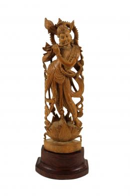 381 - FIGURA INDIA EN MADERA TALLADA
