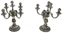 712 - PAREJA DE CANDELABROS EN PLATA